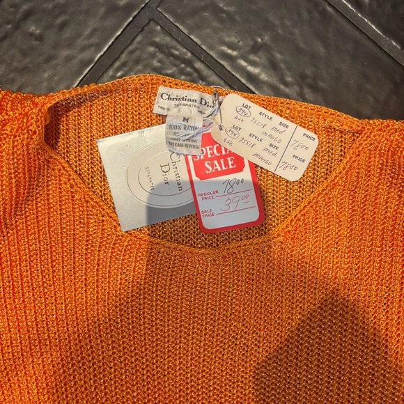 🧡 Vintage Christian Dior “Miss Dior” Knit Top – Size Medium - Picture 3 of 3